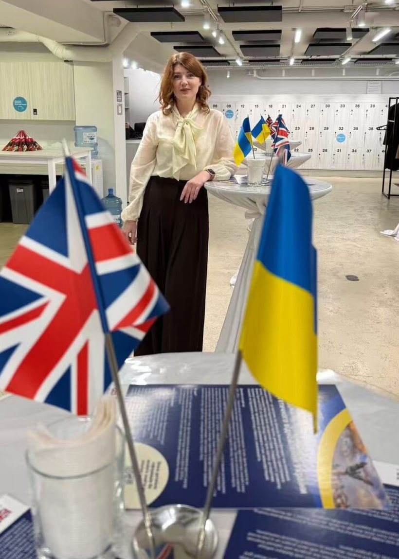 UK and Ukraine flags at the EnergyGo celebration event